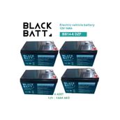 BLACK BATT 12v 14ah Jel Akü - (Mart 2025 Üretim) Elektrikli Bisiklet Aküsü - 4 Adet