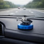 Black Oto Bakım Araç İçi Güneş Enerjili Helikopter Model Pervaneli Oto Parfümü – Torpido Üstü Dekoratif Koku (Mavi)