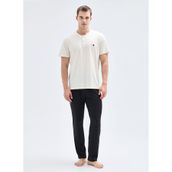 Blackspade Erkek Bej Kısa Kol Pijama Takımı,%95 Viskoz%5 Elastan, M Beden