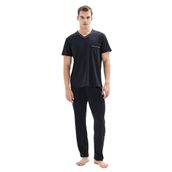 Blackspade Erkek Siyah Kısa Kol Pijama Takımı, M Beden