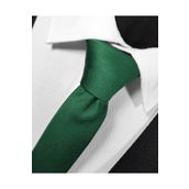 BLC Basic Line Co. Ekstra Ince Yeşil Renk Düz Slim Fit 4 Cm Genişliğinde Kravat Mendil Seti Slim Fit Dar