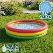 Blooma 3 Boğumlu Şişme Havuz 100X22 cm Dayanıklı PVC Malzeme ile Yumuşak Tabanlı Eğlence