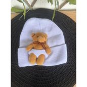 Blotch Bear Pelüş Kahve Ayıcıklı Bere Renkli Tedy Figürlü Unisex Açık Mavi Örgü