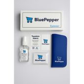 BluePepper GÖZLÜK KUTUSU + DERİ KILIF + MENDİL + SOLÜSYON