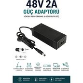 Bluesery 48V 2A Şarj Aleti Adaptörü 96W | Scooter, Bisiklet, Router, Kamera, LED Sistemleri, Yazıcı, Poe Ağ Sistemleri Uyumlu Adaptör - Siyah