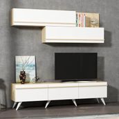 BMdekor Asil Beyaz Safir Meşe 180 CM Tv Ünitesi