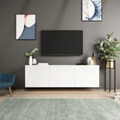 BMdekor Duvara Asma Wishe Beyaz 150 cm Tv Sehpası