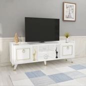 BMdekor Raks Beyaz Gold 150 cm Tv Sehpası