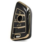 Bmw F G Serisi Uyumlu Nano Smart Kumanda Kılıfı Oto Anahtarlık Siyah Gold 3 Tuş G10 G20 G30 X5 X6