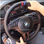 Bmw M-çizgili Oto Dikmeli Direksiyon Kılıfı M-logolu