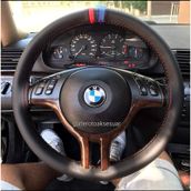 Bmw X2 M Logolu Oto Deri Dikmeli Direksiyon Kılıfı