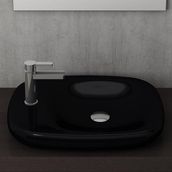 Bocchi 1489-005-0126 Fenice Tezgah Üstü Parlak Siyah 54 cm Lavabo