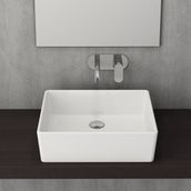 Bocchi Milano 50 cm Çanak Batarya Delikli Mat Beyaz Lavabo