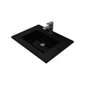 Bocchi Milano Etajerli 60 cm Parlak Siyah Lavabo