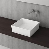 Bocchi Slim Line Kare 38X38 cm Mat Beyaz Lavabo
