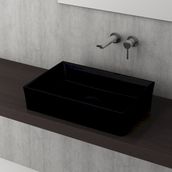 Bocchi Vessel 56x38 cm Parlak Siyah Tezgah Üstü Lavabo