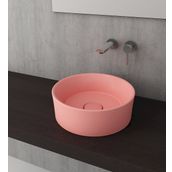 Bocchi Vessel Kare Tezgah Üstü 38 cm Mat Somon Lavabo