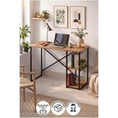 Bofigo 110x50 Cm 2 Raflı Çalışma Masası Bilgisayar Masası Ofis Masası Ders Masası Ümit Çam Kahverengi