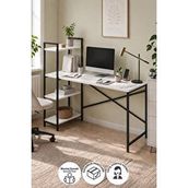 Bofigo 120X55 cm Raflı Çalışma Masası Bilgisayar Masası Ofis Masası Ders Masası Cervantes Beyaz