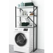Bofigo 3 Raflı Beyaz Banyo Çamaşır Makinası Üstü Düzenleyici Metal Raf