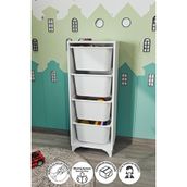 Bofigo Dora Beyaz 4 Sepetli Oyuncak Dolabı