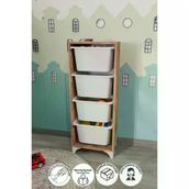 Bofigo Dora Çam 4 Sepetli Oyuncak Dolabı