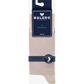 Bolero Premium Dikişsiz Yazlık Bambu Balıksırtı Desenli Bej Erkek Çorap