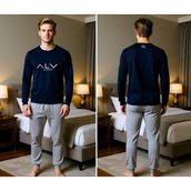 Bonbon Erkek Pamuklu Lacivert Renk Pijama Takımı AL009-2