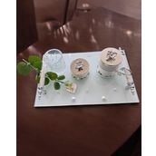 Bonding Gümüş İncili Nişan Tepsisi GRİ
