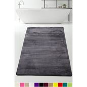 Bonny Home 100x150 cm Elite Antrasit Peluş Kaymaz Tabanlı Pufidik Banyo Halısı