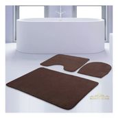 Bonny Home 3'lü Düz Kahve Unicolor Kaymaz Klozet ve Banyo Halısı