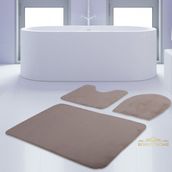 Bonny Home 3'lü Düz Vizon Unicolor Kaymaz Klozet ve Banyo Halısı