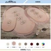 Bonny Home 3'lü Pudra Shems Dantelli ve Saçaklı Klozet ve Banyo Halısı