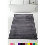 Bonny Home 80x150 cm Elite Antrasit Peluş Kaymaz Tabanlı Pufidik Banyo Halısı