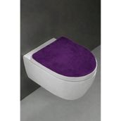 Bonny Home Klozet Kapak Örtüsü Ultrasoft Düz Mürdüm Peluş