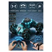 Boratila Toys El Hareket Sensörlü &Uzaktan Kumandalı,360° Akrobatik Dönüşebilen 4 Çeker Işıklı Stunt Yarış Arabası