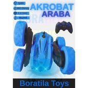 Boratila Toys Uzaktan Kumandalı Işıklı Şarjlı 2.4 Ghz Müzikli Demolu Kırılmaz Akrobat Araba - Mavi