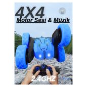 Boratila Toys Uzaktan Kumandalı Işıklı Şarjlı 2.4 Ghz Müzikli Demolu Kırılmaz Akrobat Araba