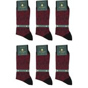 Bordo Baklava Desen 6'lı Merserize Ultra Lüks Erkek Çorap CRP335 - 41 - 44