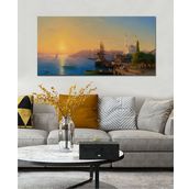 Bordo Sanat BRD-SNT-M-0414 80x40 cm Eski İstanbul Dekoratif Duvar Kanvas Tablo