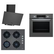 Bosch 256 HBF514BH1T - POP6C9O10O - DWK64PJ70T Gri 3'lü Ankastre Set