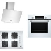 Bosch 257 HBF514BW1T - POP7C2O12O - DWK64PJ20T Beyaz 3'lü Ankastre Set