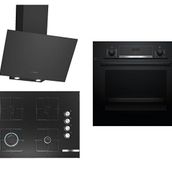 Bosch 270 HBF514BB1T - POP7C6O12O - DWK64PJ60T Siyah 3'lü Ankastre Set