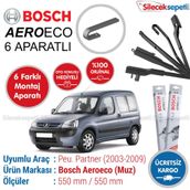 Bosch Aeroeco Peugeot Partner 2002-2009 Muz Silecek Takım