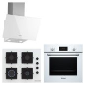 Bosch Beyaz 3 Lü Ankastre Set 300 HBF512BW1T POP7C2P30O DWK63PJ20T Modern Mutfak Uyumlu
