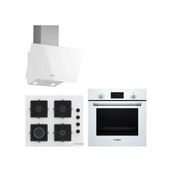 Bosch Beyaz 3 Lü Ankastre Set 300 HBF512BW1T POP7C2P30O DWK63PJ20T Modern Mutfak Uyumlu