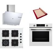 Bosch Beyaz 3 Lü Ankastre Set 447 ( HUA717BV0T - POP6C2P30O - DWK67PJ20T ) - Buhar Destekli - Pişirme Matı ile