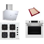 Bosch Beyaz 3 Lü Ankastre Set 451 ( HUA736EV0T - POP6C2P30O - DWK67PJ20T ) - Buhar Destekli - Pişirme Matı ile