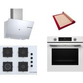 Bosch Beyaz 3 Lü Ankastre Set 471 ( HUA717BV0T - POP7C2P30O - DWK67PJ20T ) 67CM Ocak - Buhar Destekli -