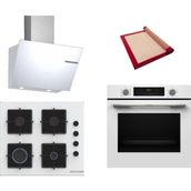 Bosch Beyaz 3 Lü Ankastre Set 495 ( HUA717BV0T - POP6C2P31O - DWK66PJ20T ) - Buhar Destekli -